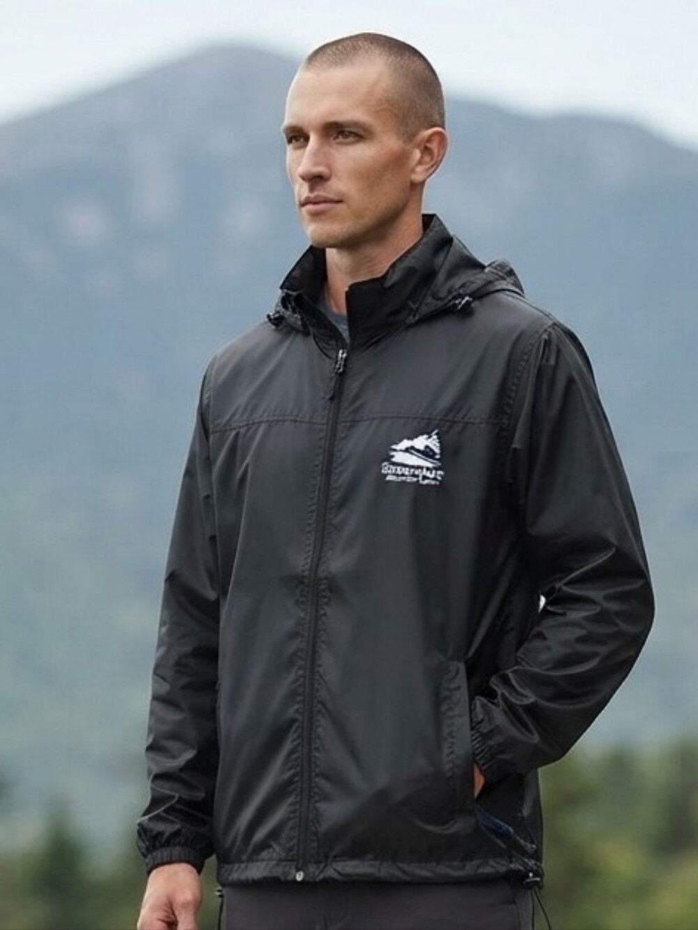 Landway Snowshoe Mountain Resort Black Windbreaker Rain Jacket NWOT XL